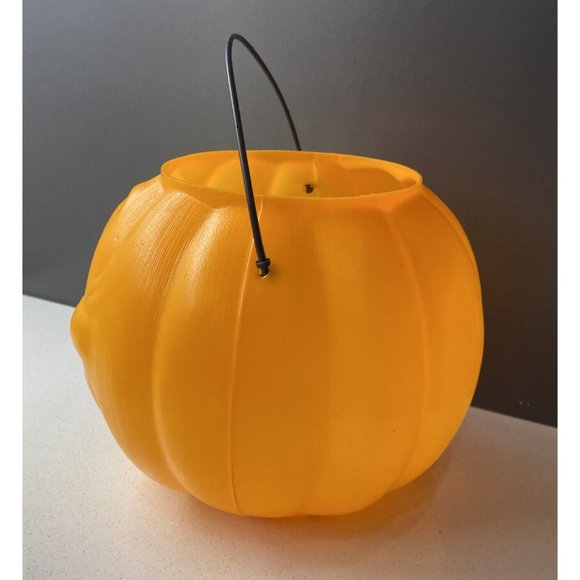 Vintage General Foam Plastic Blow Mold Pumpkin Halloween Candy Bucket Pail Cute - Picture 4 of 6
